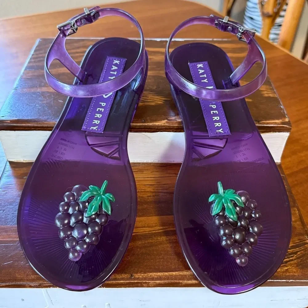 Katy Perry Collections The Geli Violet Sandals with Grape Fruit Detail Purple 7 - Picture 5 of 9